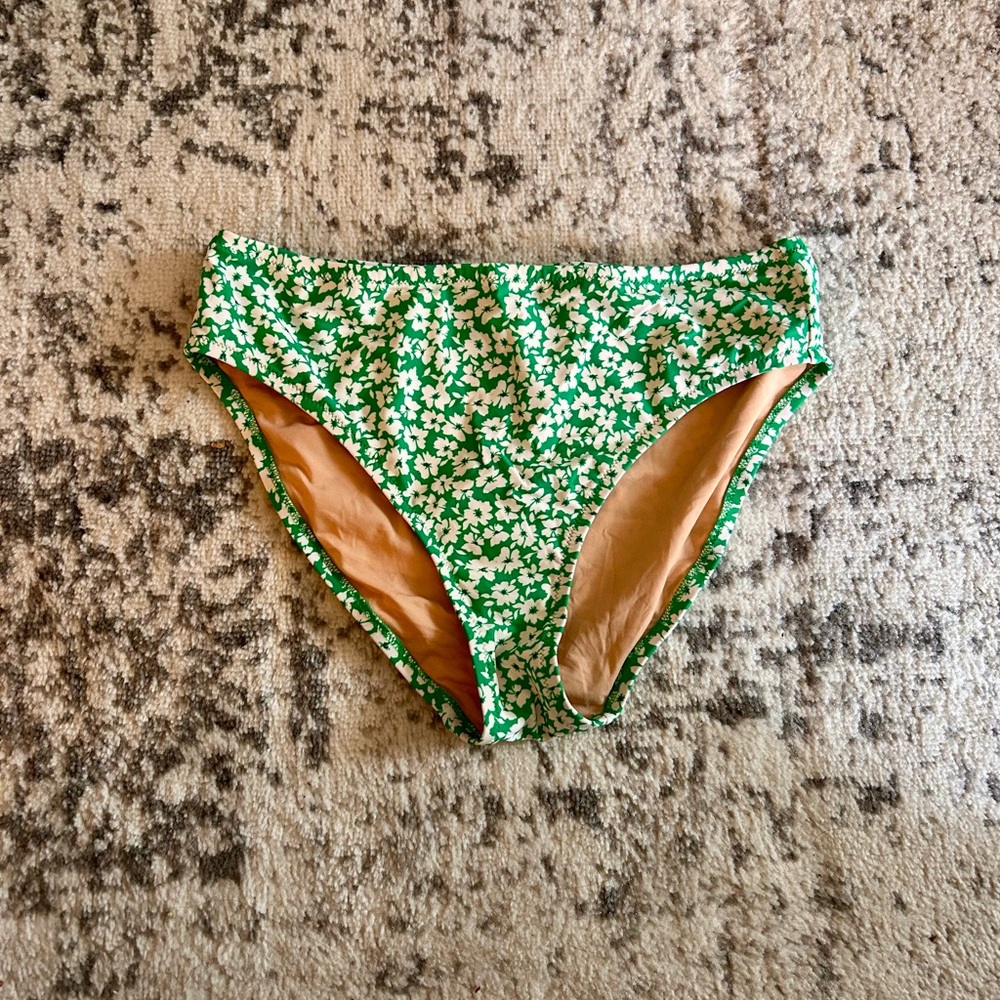 J. Crew Green Floral Bikini Bottom